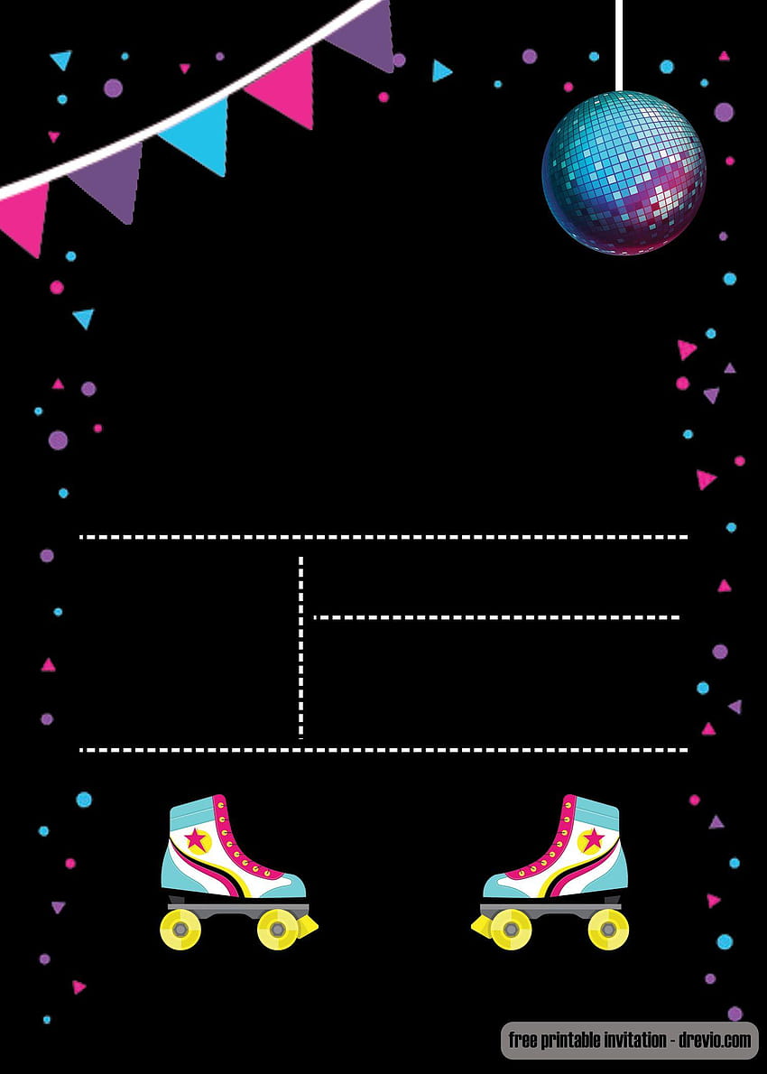 Printable Roller Skating Invitation Template, skating party HD phone wallpaper