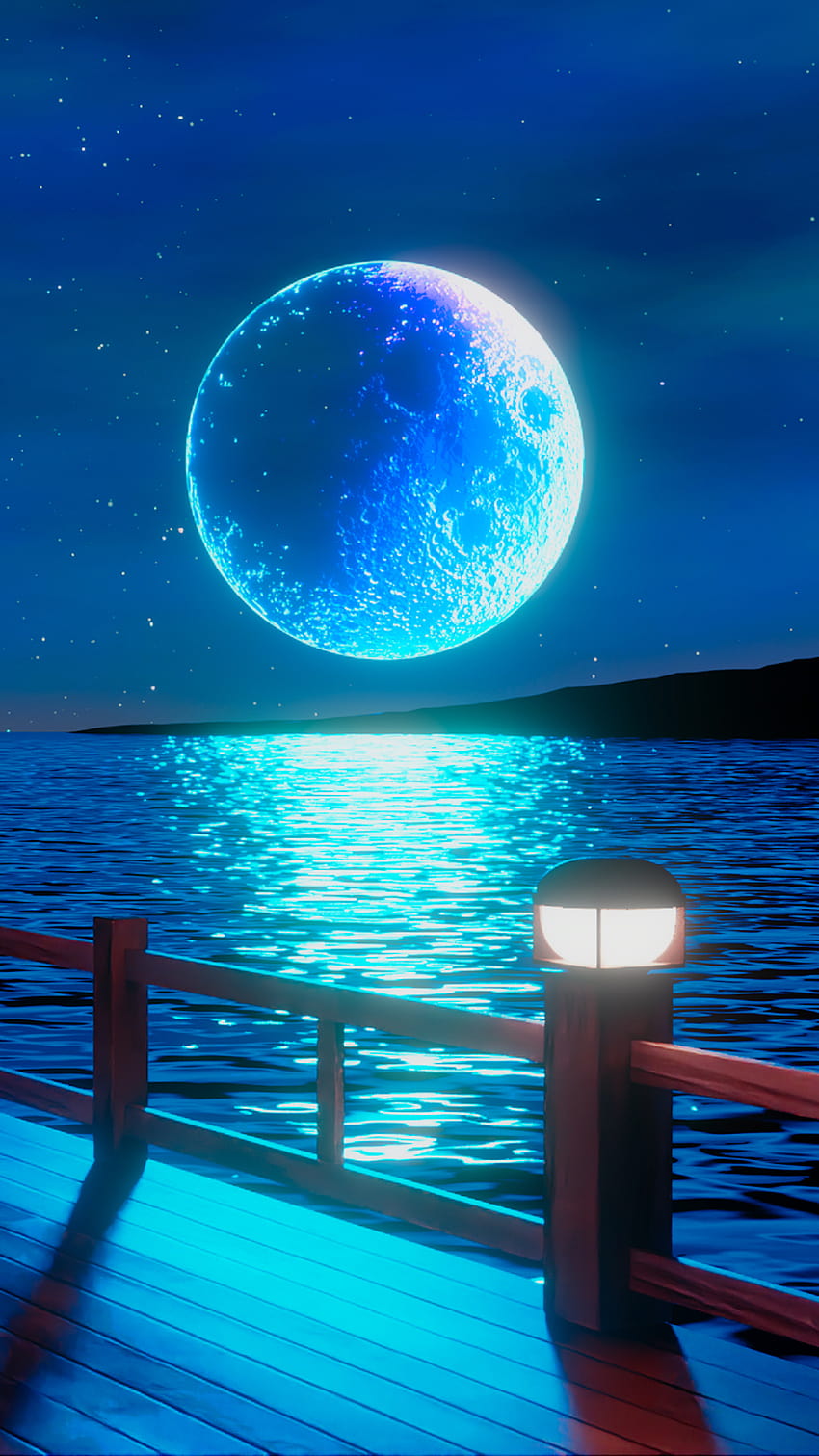 Vollmond der Nacht, Mond in der Nacht HD-Handy-Hintergrundbild