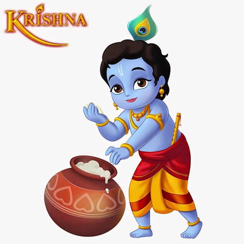 Little Krishna Live , cartoon krishna HD phone wallpaper