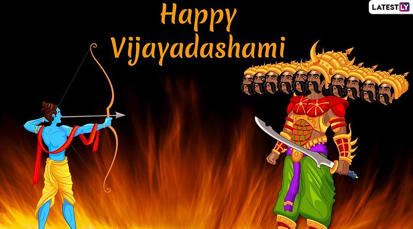 Vijayadashami & Ravan Dahan за онлайн: Пожелайте щастлива Dussehra 2019 с красиви WhatsApp стикери и GIF поздрави HD тапет