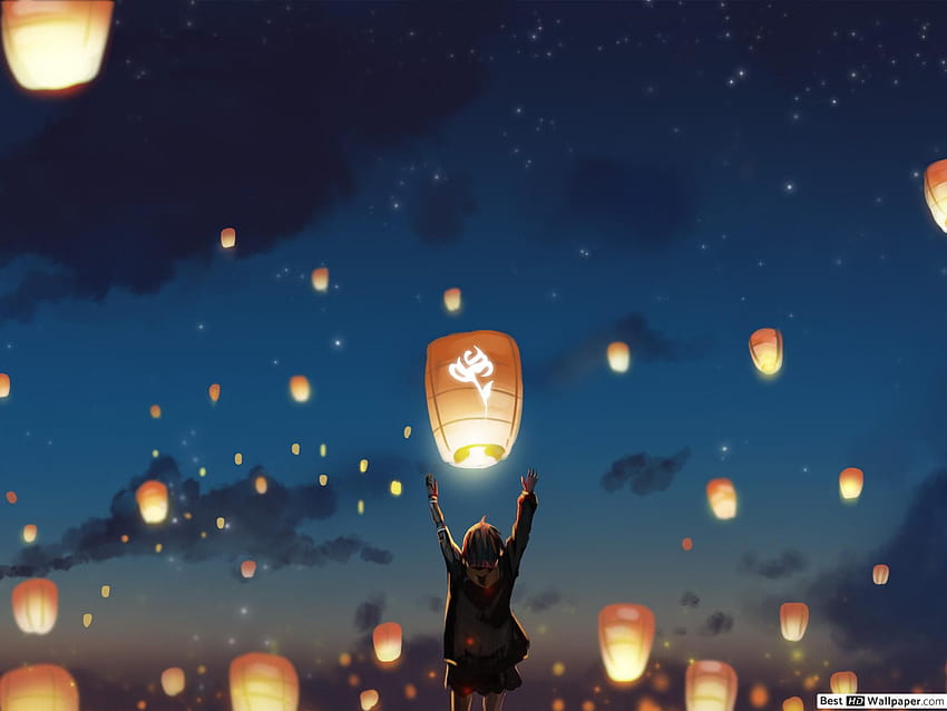 Eternal Japanese Lanterns HD wallpaper