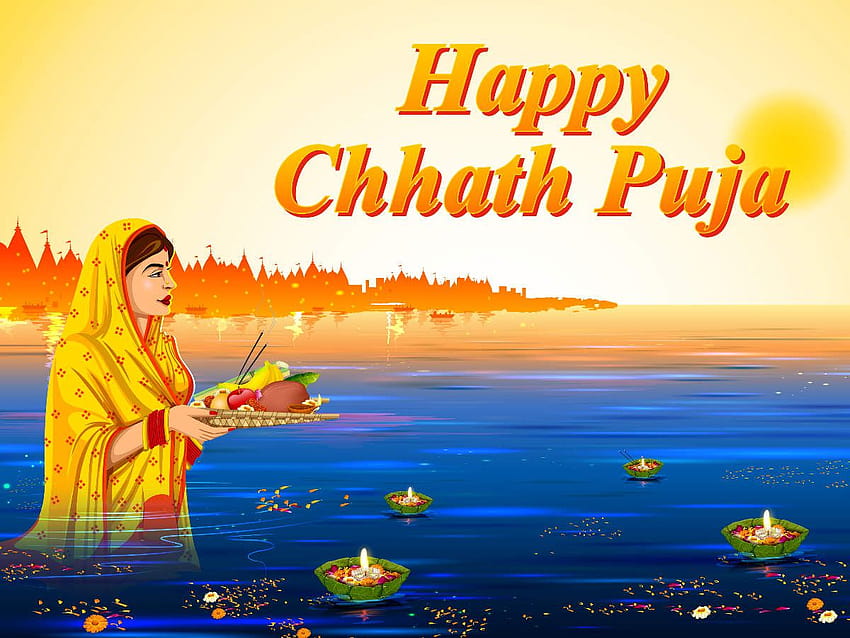 Chhath Puja Background Wallpaper 2022 With Girl