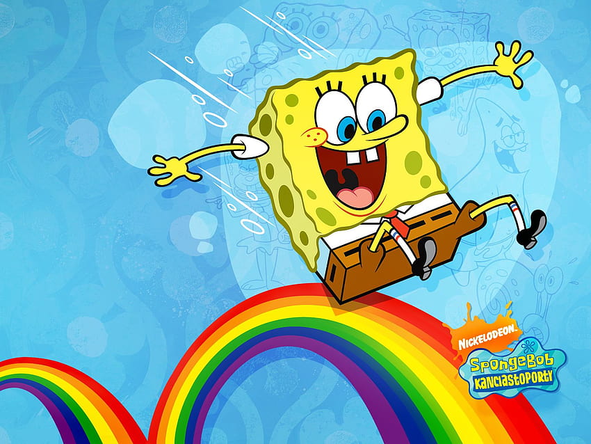 Spongebob Squarepants Rainbow Cartoon Backgrounds for Tablet HD wallpaper