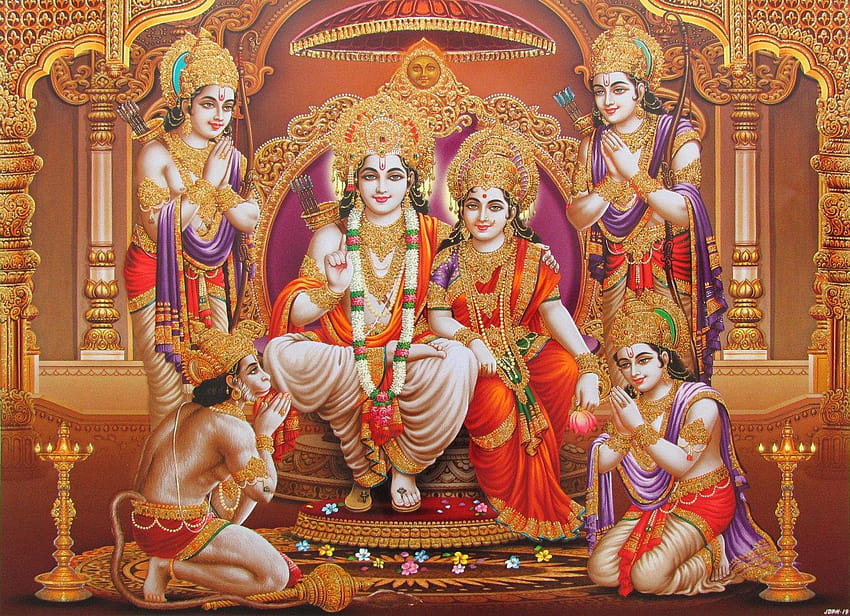 Avercart Lord Rama with Sita, ram darbar HD 월페이퍼