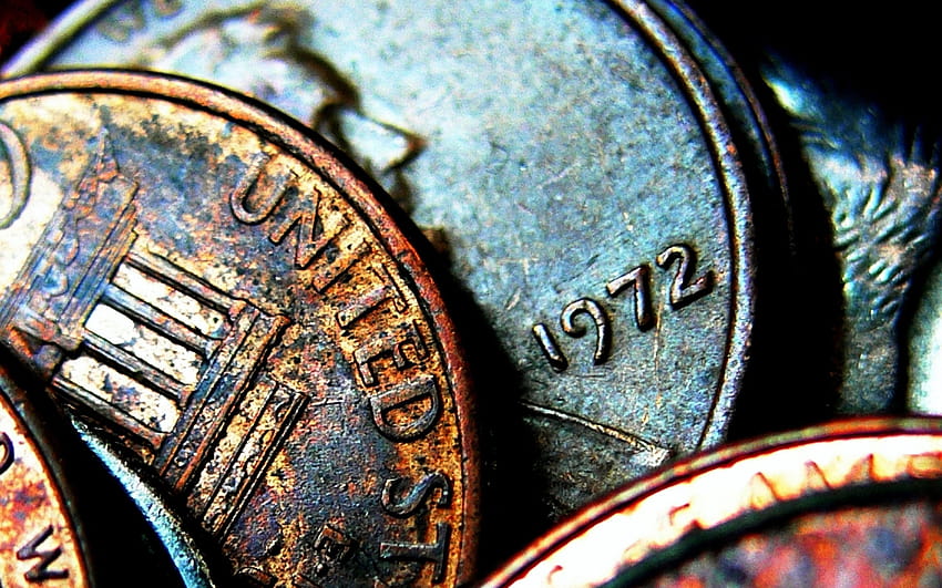: Uhr, Blau, Münzen, Geld, Währung, Nahaufnahme, Makrografik 2560x1600 HD-Hintergrundbild
