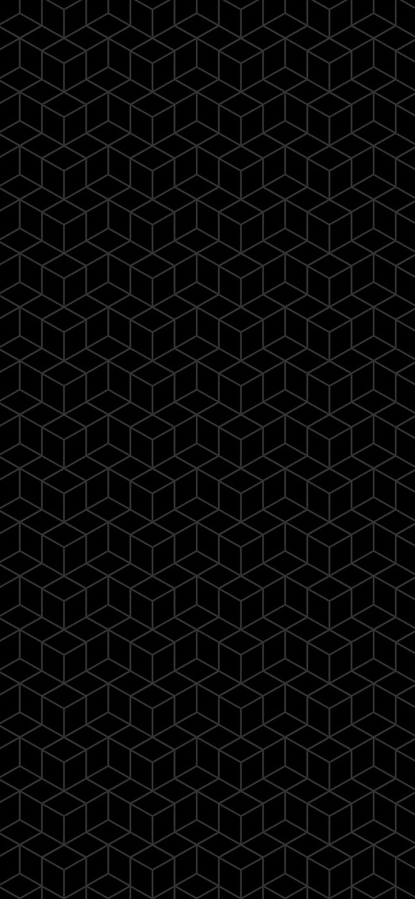 Геометрични кубове в черно, черна геометрия за android HD тапет за телефон