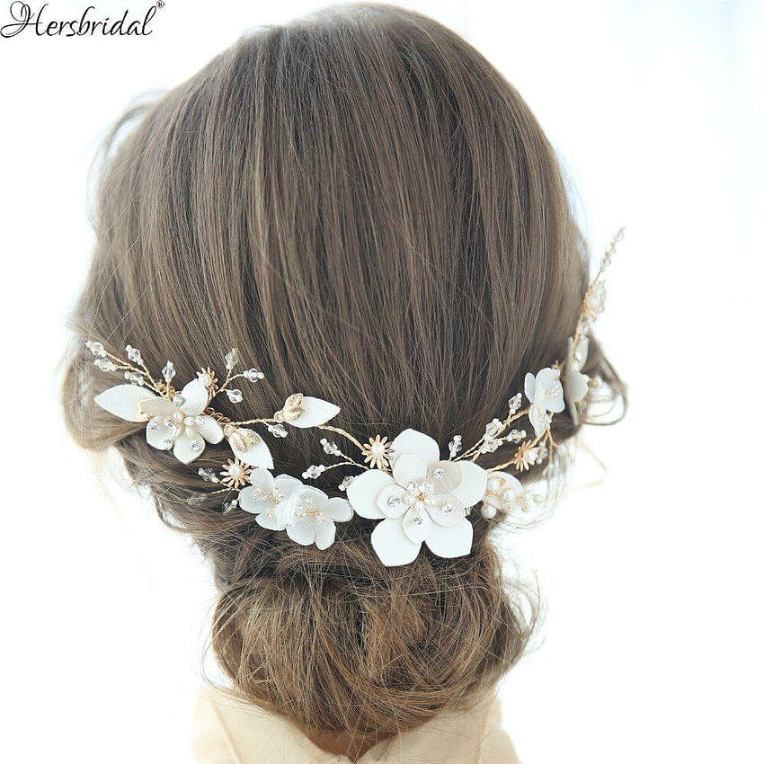 Floral Beaded Back Bridal Hair Comb Handmade Pearls Wedding, pearl headdress HD phone wallpaper