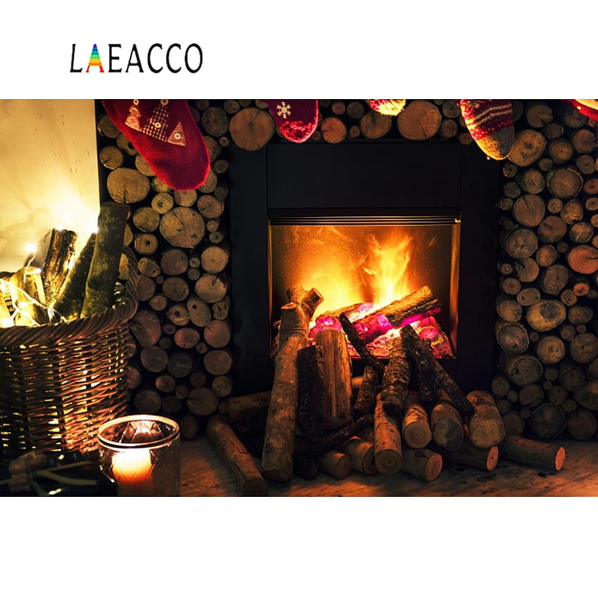Winter Christmas Wood Pieces Old Fireplace Fire Gift Home Decor Backgrounds graphic Backdrops Studio HD wallpaper