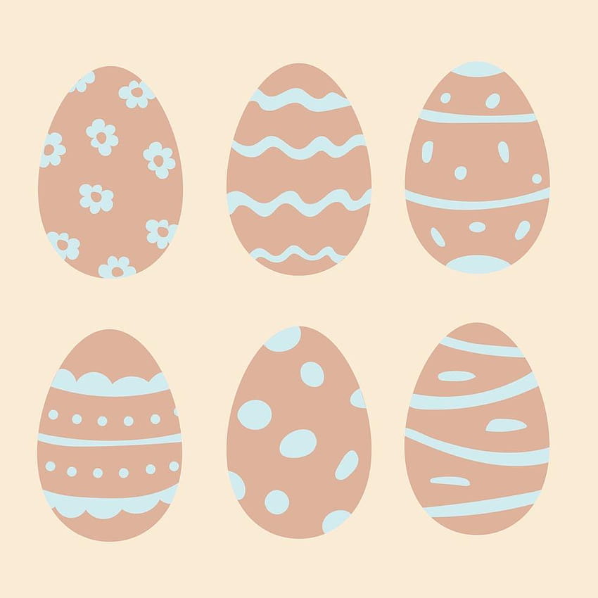 Paskalya yumurtaları seti. Paskalya tatili tasarımı için elle çizilmiş karalama. Paskalya Kartları, afiş, tekstil, paskalya yumurtası tasarımları için harika HD telefon duvar kağıdı