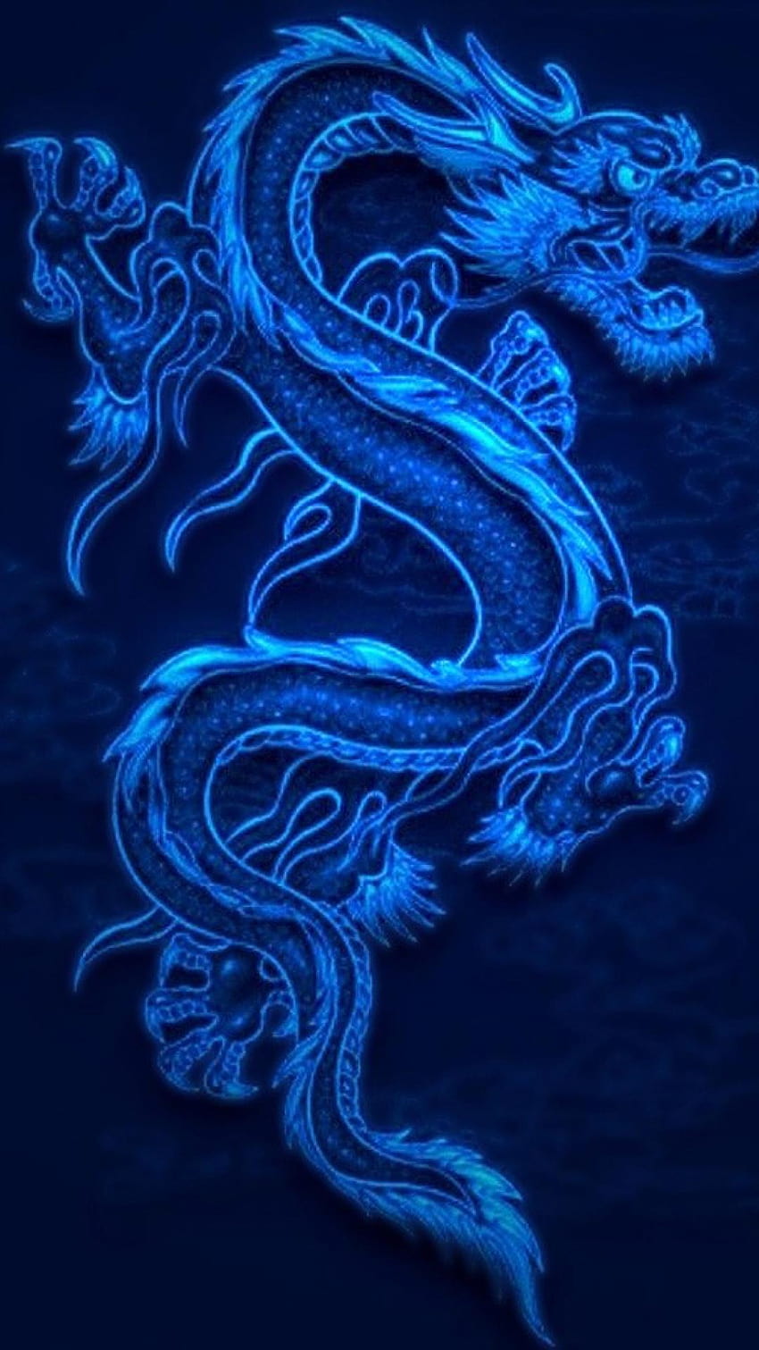 Drago cinese blu, drago orientale Sfondo del telefono HD