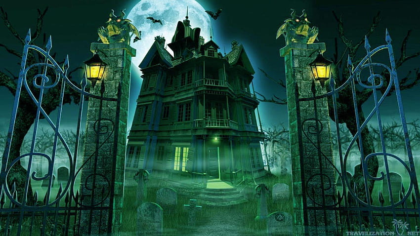 3D Haunted House, horror house HD wallpaper