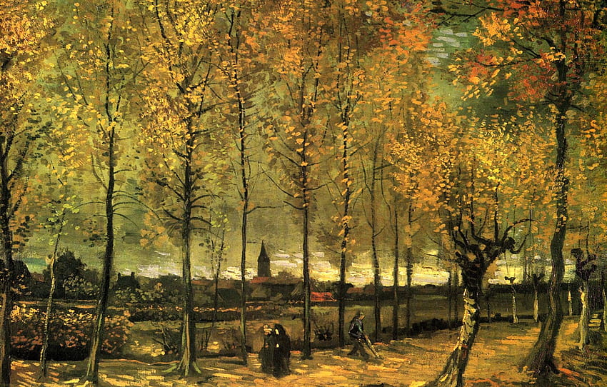 Autumn Trees Nun Vincent Van Gogh Cleaner Lane With Poplars