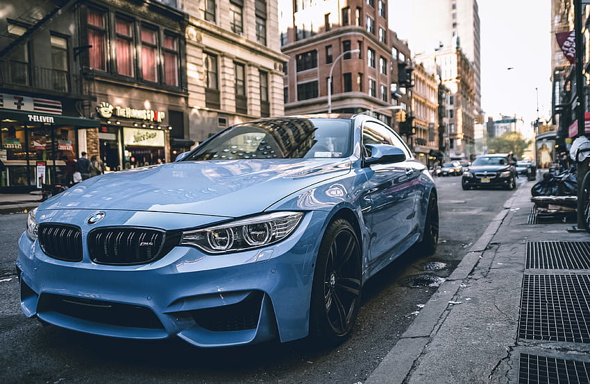 BMW M4 쿠페 블루 HD 월페이퍼