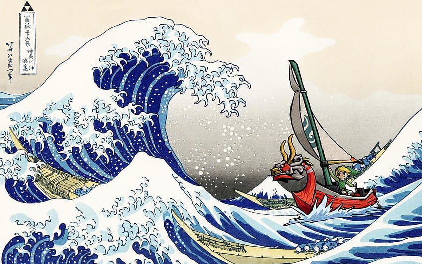 Направи това малко: Hokusai + Wind Waker: zelda HD тапет