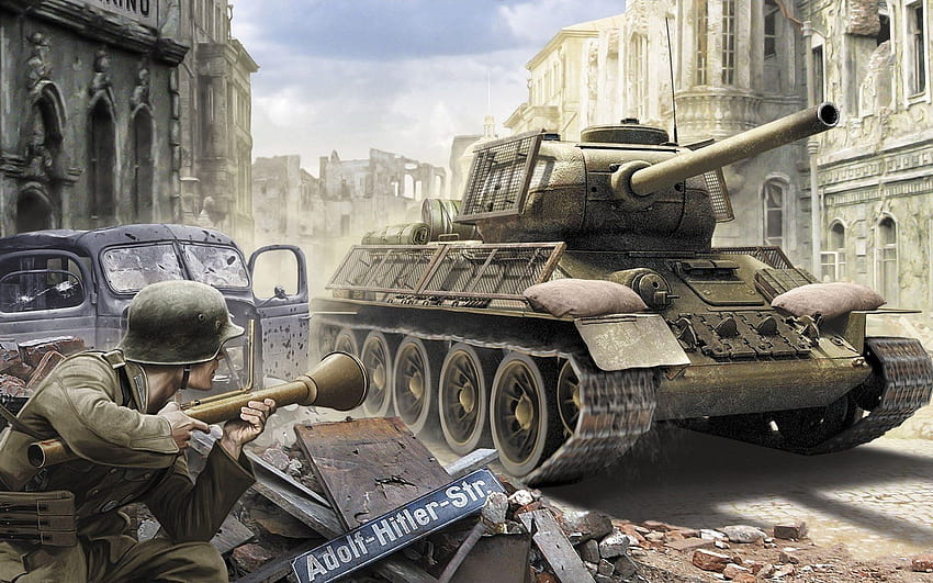 Adolf Hitler, carro armato, T 34, seconda guerra mondiale / e, computer della seconda guerra mondiale Sfondo HD