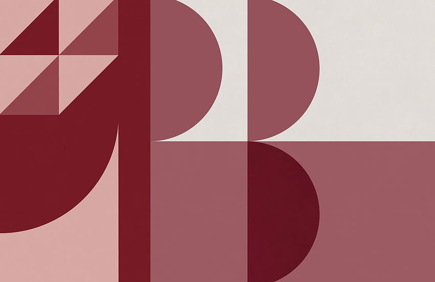 Formes géométriques rouges Peinture murale Bauhaus moderne, marron géométrique Fond d'écran HD