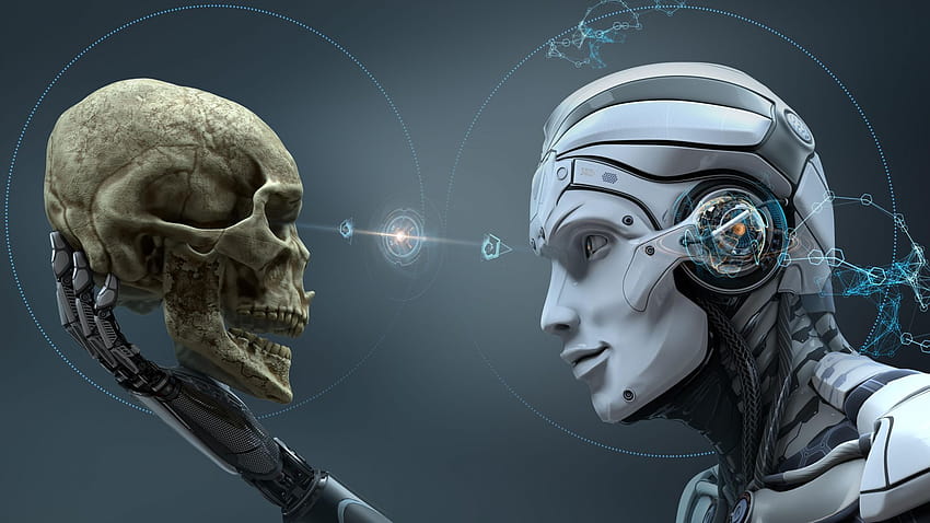 Crâne de robot 3D Fond d'écran HD