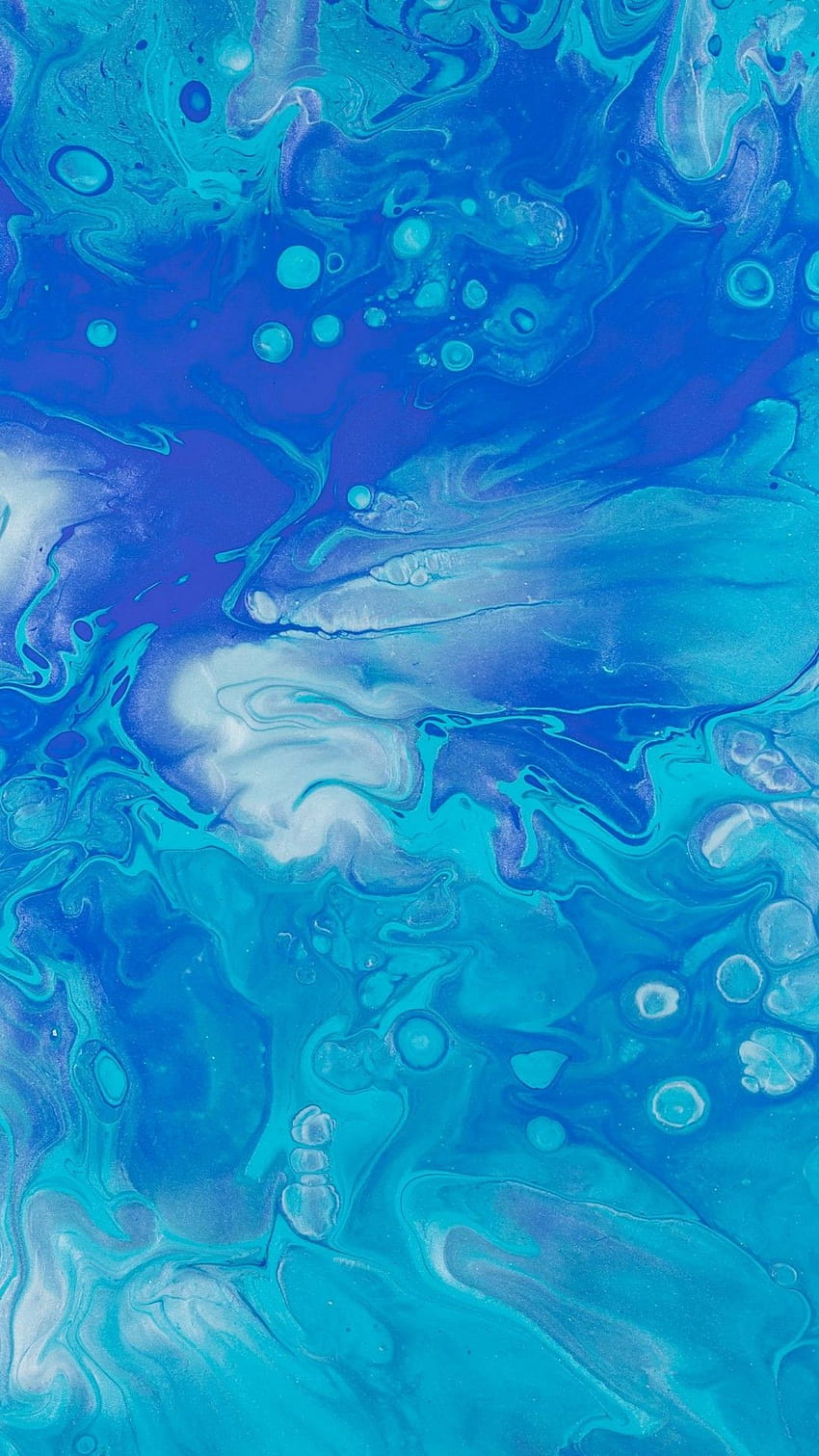 ブルー ホワイト ペイント液体流体アート抽象 HD電話の壁紙