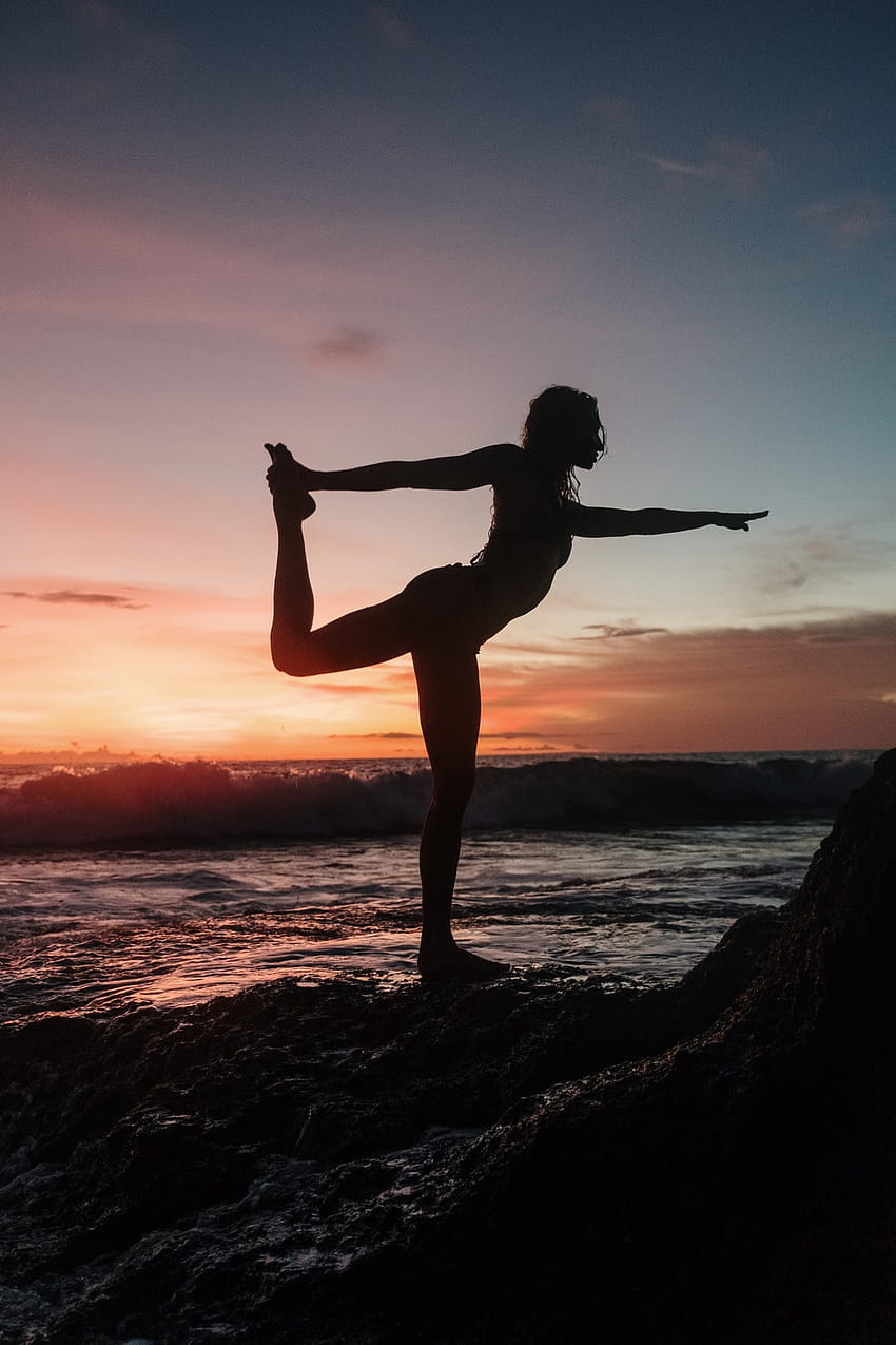 Yoga pose meets sunrise pose. Start your day with beachside namaste. |  Instagram