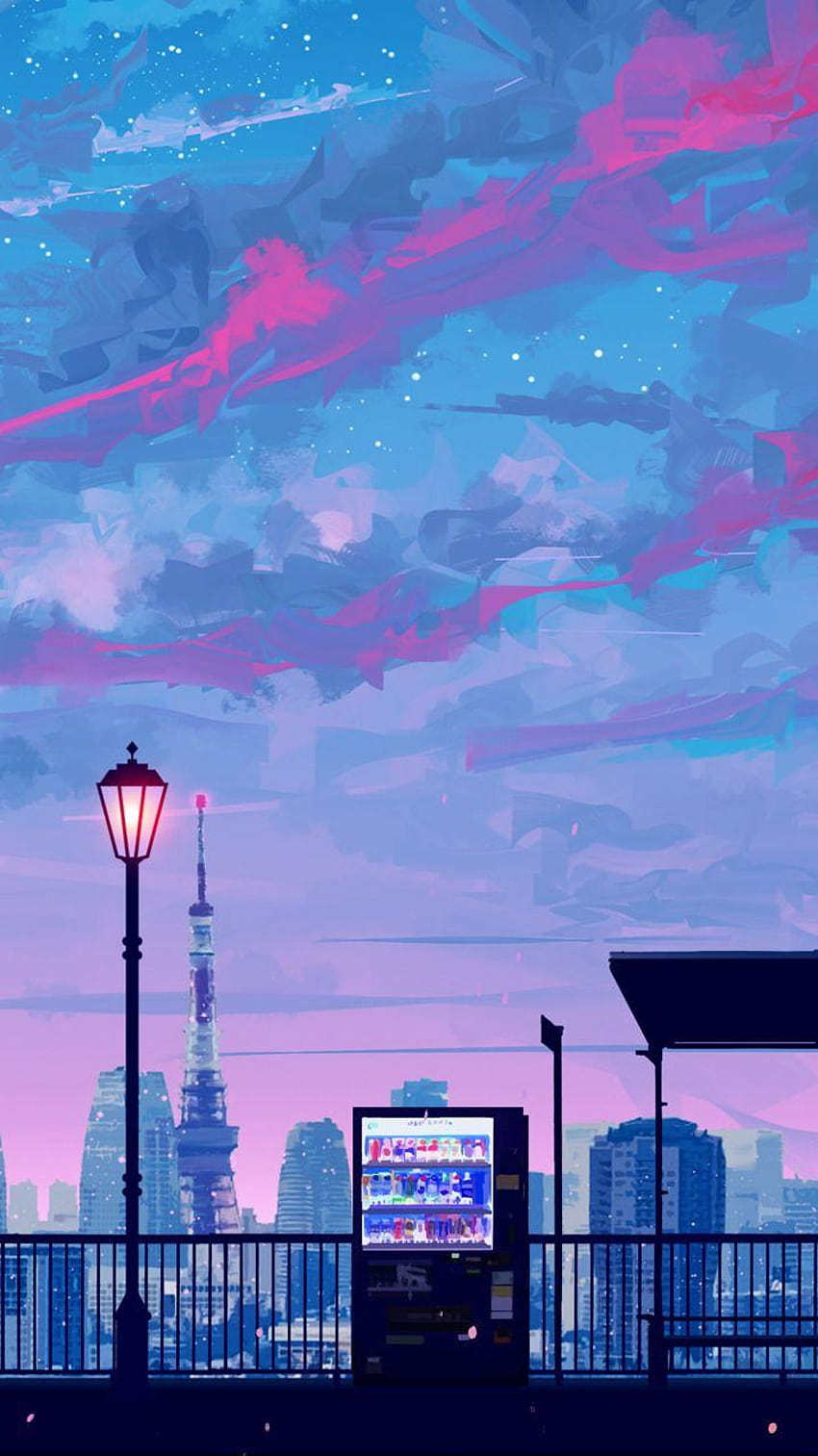 Anime Aesthetic City, Ryan Johnson tarafından yayınlandı, japon estetik şehir telefonu HD telefon duvar kağıdı