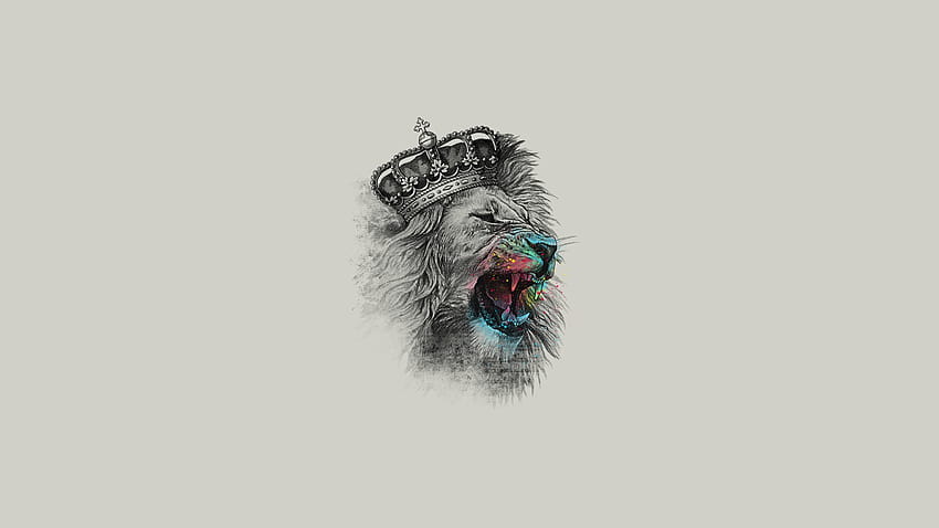 Leone con corona 62462 1920x x, schizzo di leone Sfondo HD