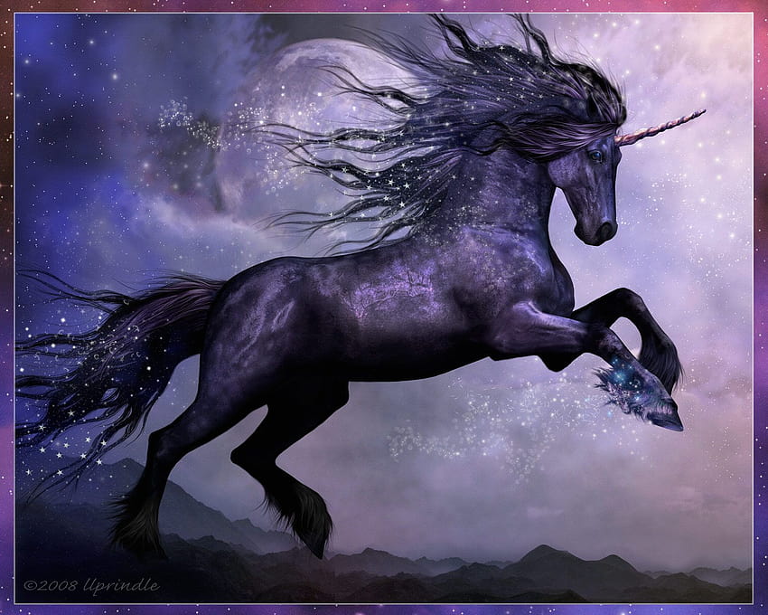 Black Unicorn, evil unicorns HD wallpaper
