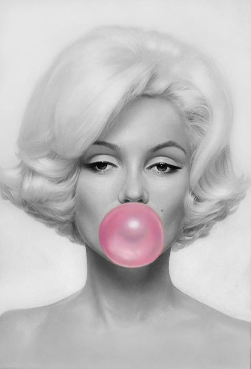 Marilyn Monroe Pink Bubble Gum HD phone wallpaper