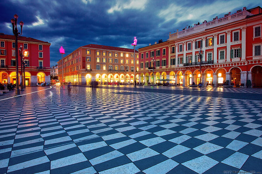 Place Massena in Nizza. Sehen Sie sich Städte mit mobilen Hintergründen an. Place Massena, schöne, schöne Viertel HD-Hintergrundbild
