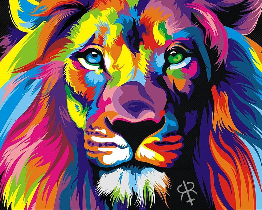 Rainbow Lion HD wallpaper