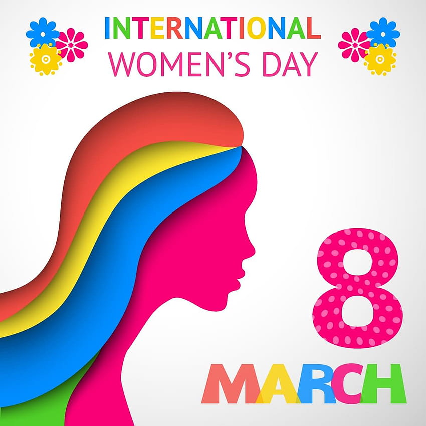 Dia Internacional da Mulher, 8 de março, texto colorido, inspiração para o feliz dia das mulheres Papel de parede de celular HD