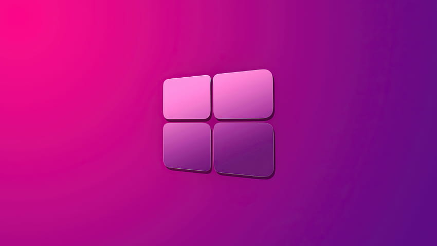 Windows 10 ピンク パープル グラデーション ロゴ、コンピューター、背景、および 高画質の壁紙
