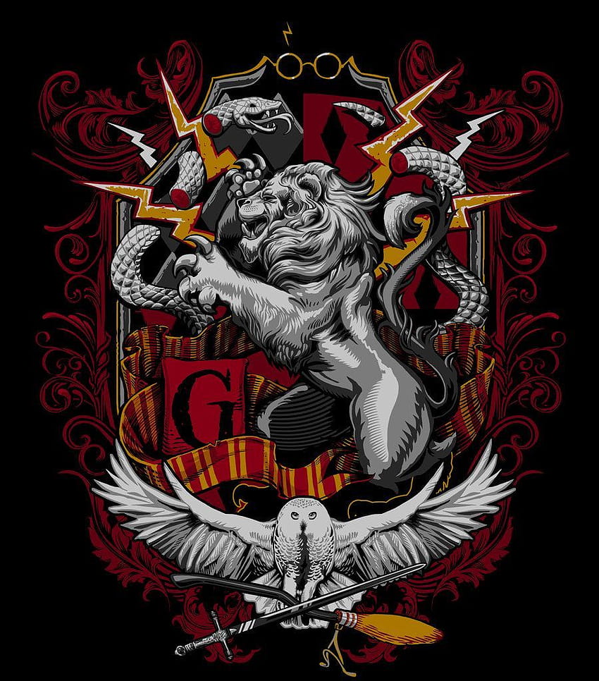 Gryffindor Crest oleh jimiyo di deviantART, simbol gryffindor wallpaper ponsel HD