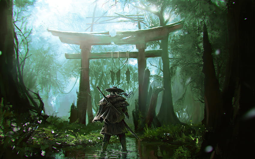 Gry wideo Ghost of Tsushima grafika z gier wideo w 2021 r., samuraj pc Tapeta HD