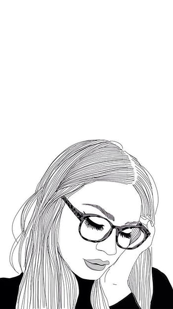 Girl glasses drawing tumblr HD wallpapers | Pxfuel