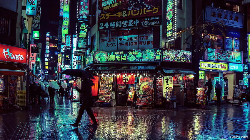 Liam Wong, aesthetic japan nightlife HD wallpaper