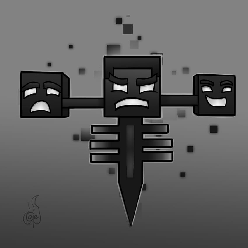 The Wither, minecraft lebih putih wallpaper ponsel HD