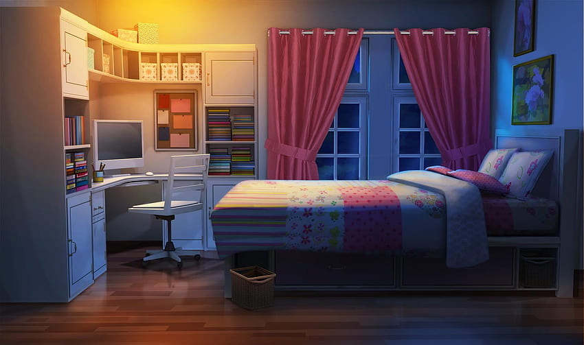 To this background, right click on the, anime bedroom scenery HD wallpaper