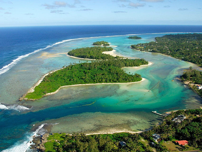 Mury Beach Rarotonga Moana Sands Lagoon Resort Airshow Isole Cook Sfondo HD