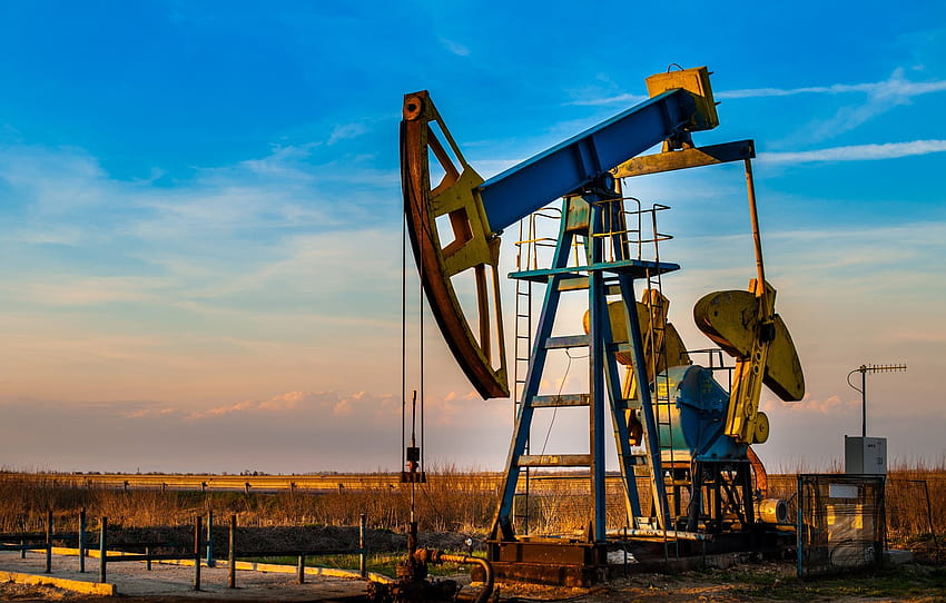 Petróleo, gas, pozo de petróleo, campo petrolero fondo de pantalla