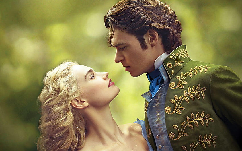 Richard Madden and Lily James as Price Charming and Cinderella HD wallpaper