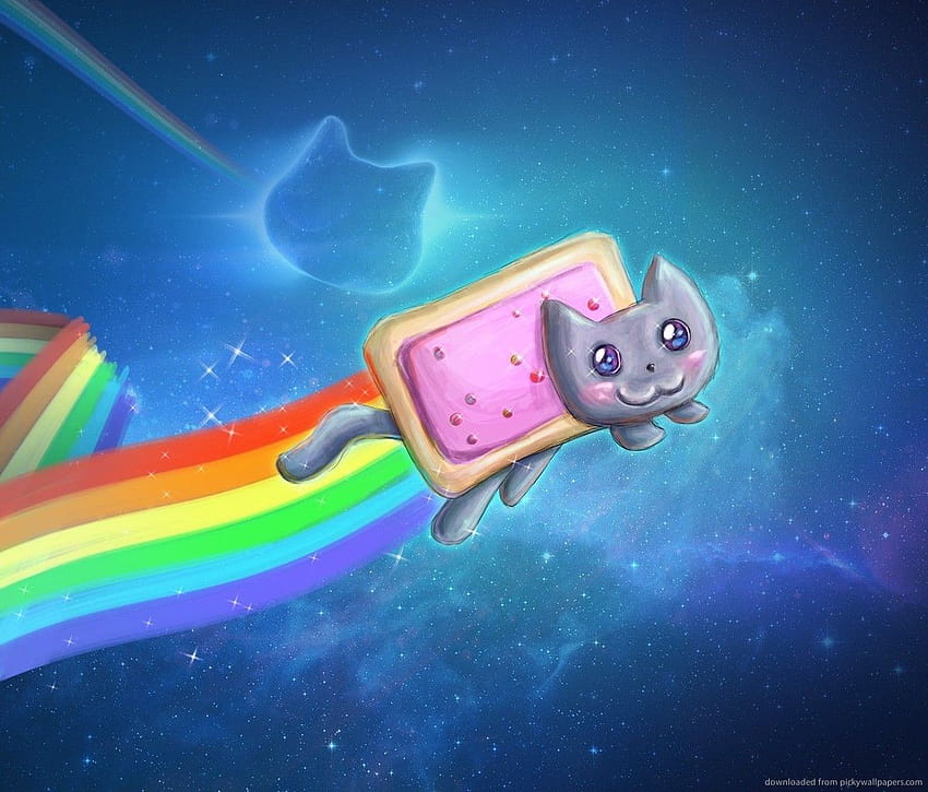 Seni keren Nyan Cat, kucing galaksi Wallpaper HD