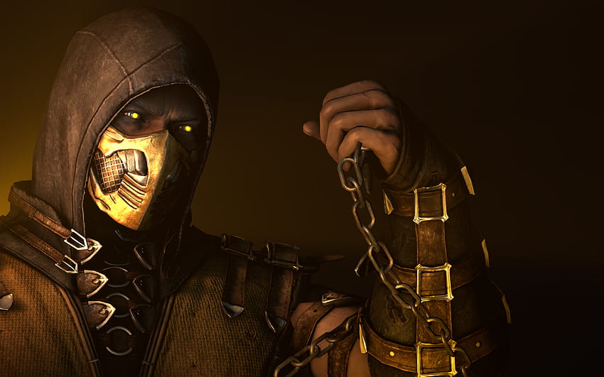 แมงป่อง ความมืด Mortal Kombat X นินจา เกมต่อสู้ ไฟ แมงป่อง Mortal Kombat ด้วยความละเอียด 3840x2400 คุณสูง mk scorpion วอลล์เปเปอร์ HD