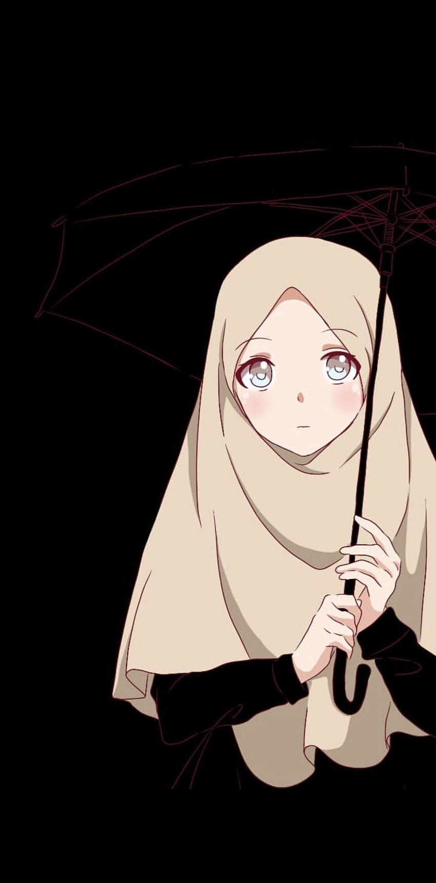 Muslimischer Mädchen-Cartoon, muslimisches Anime-Mädchen HD-Handy-Hintergrundbild