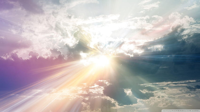 แสงตะวันส่องผ่านเมฆหลากสี ❤ พระวิญญาณบริสุทธิ์ วอลล์เปเปอร์ HD