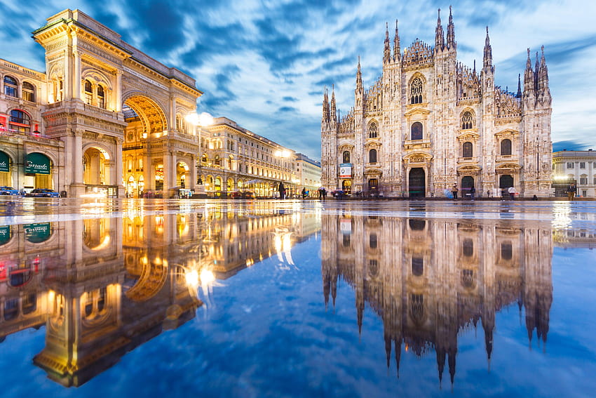 9 Katedral Milan, kota milan Wallpaper HD