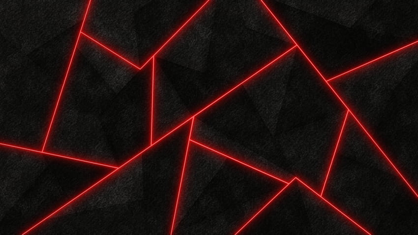Formas geométricas rojas y negras, formas geométricas negras oscuras. fondo de pantalla