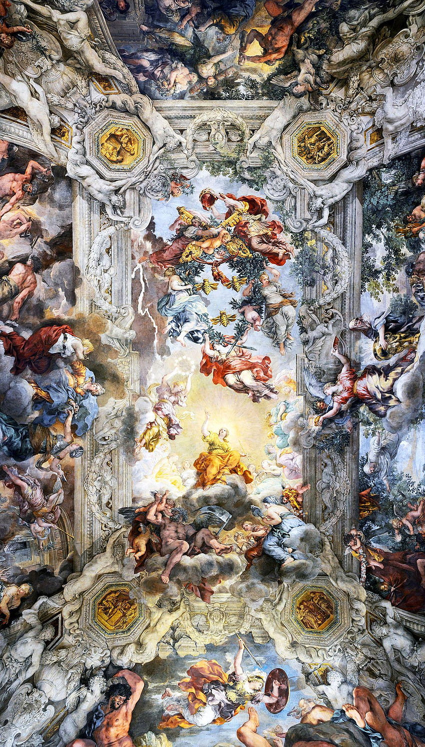 Allegory of Divine Providence and Barberini Power, baroque art HD phone wallpaper