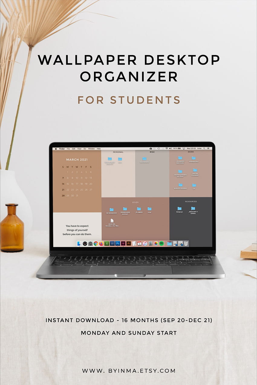 organizer for students. Minimalist for school and college. 2021 2022 calendar and quotes. Folder icons included HD phone wallpaper