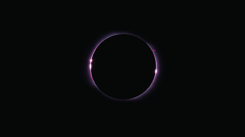 Диамантен пръстен по време на затъмнение в космоса и, осветен пръстен HD тапет