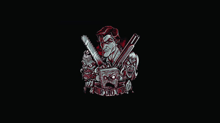 Evil Dead Black Army of Darkness ciemny zombie, minimalistyczna armia Tapeta HD